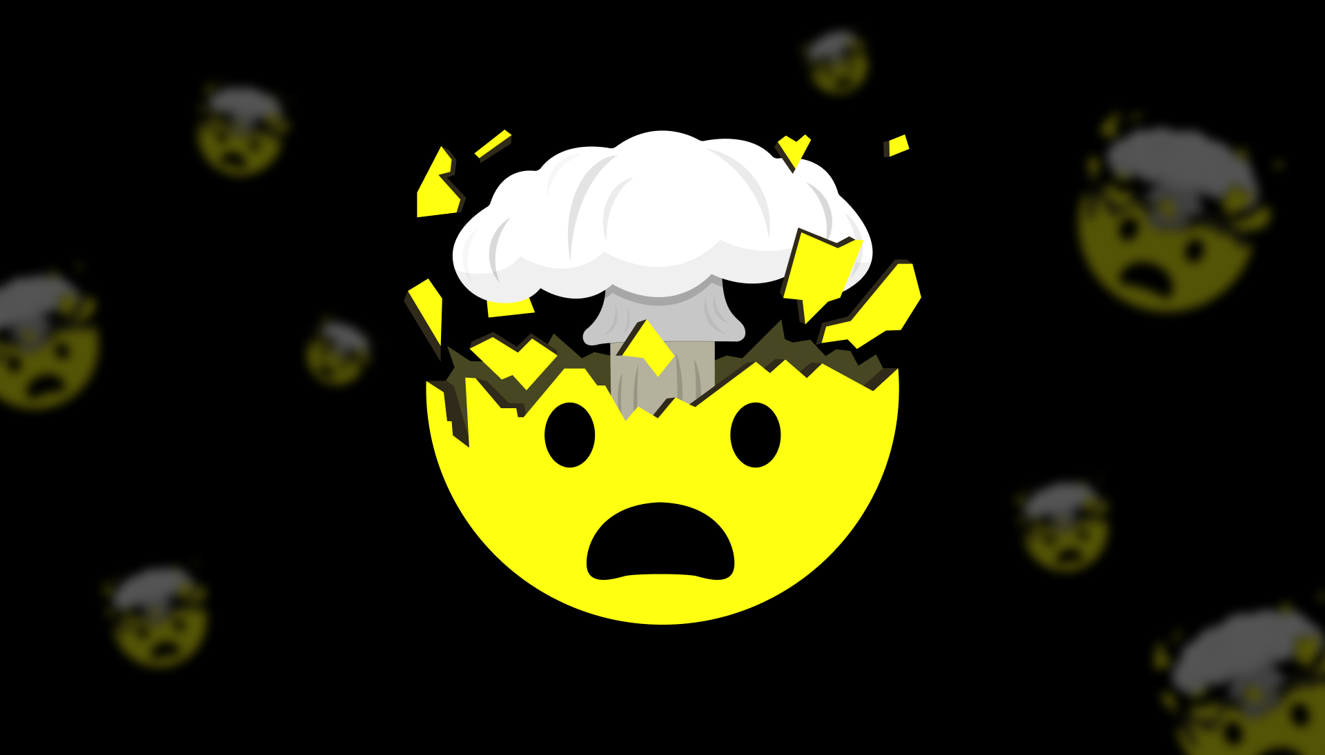 An emoji with it's head exploding